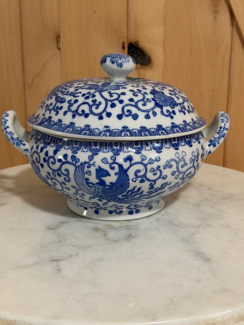 Vintage Morimura Brothers Japanese Phoenix Bird Covered Rice/Vegetable Bowl